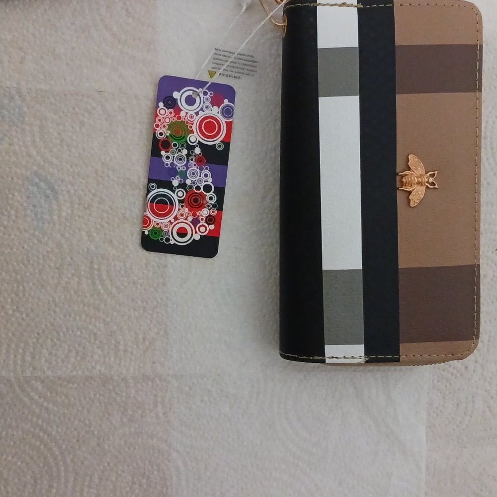 Lekejeje 2 Zipper Plaid Wallet Wristlet